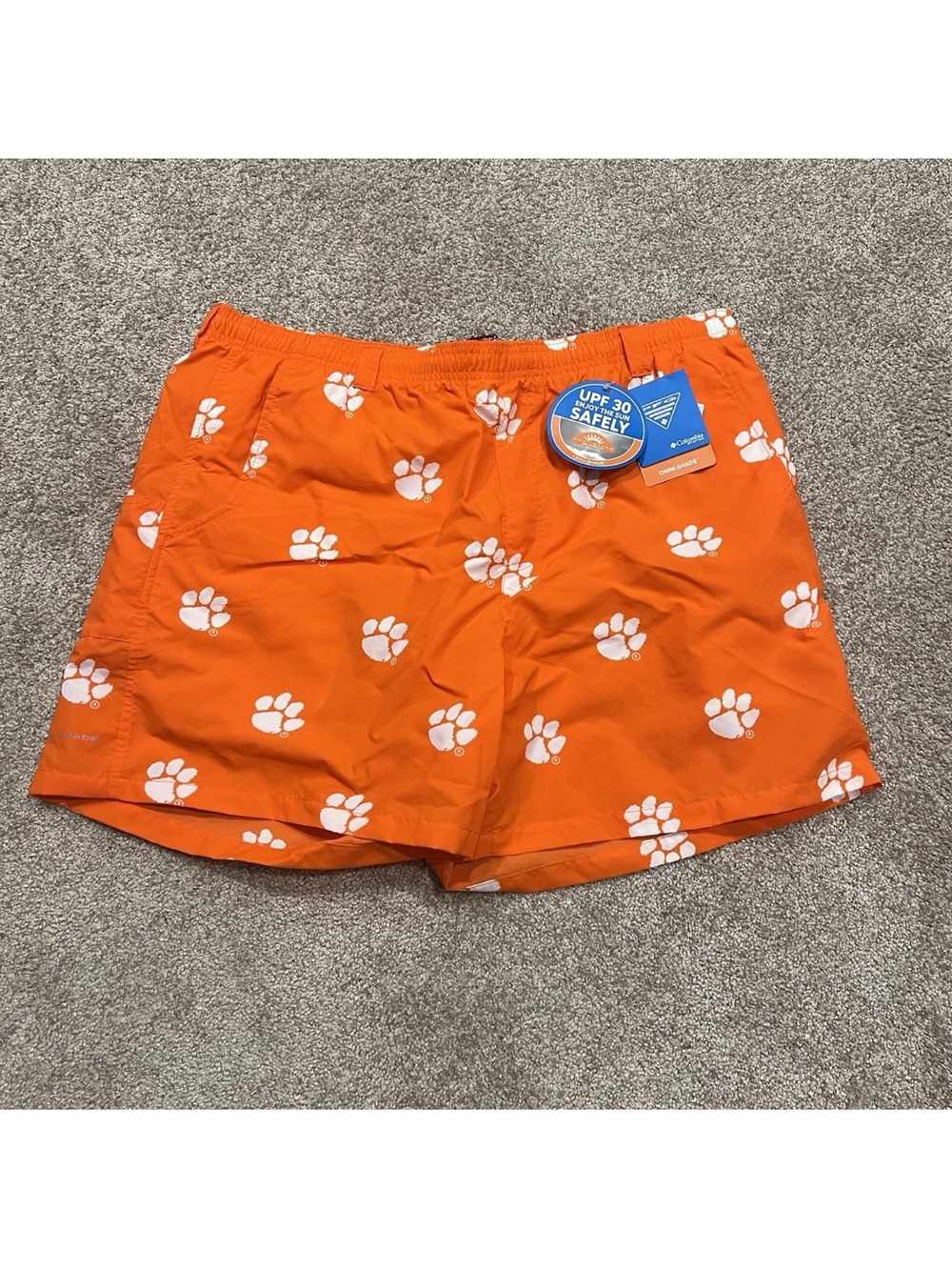 Mens Size XL Columbia Clemson Tigers Swim Trunks Shorts Orange
